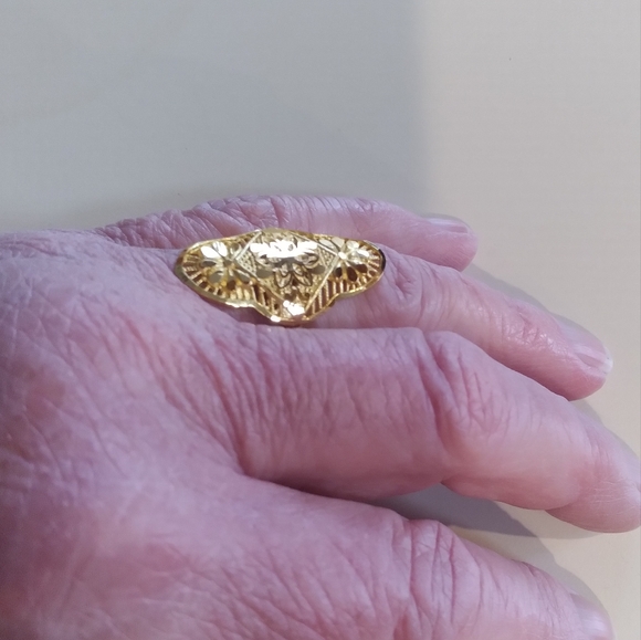 💎 #4  AMAZING DUBAI Gold Adjustable Size Shield Ring 😯 - Picture 6 of 10
